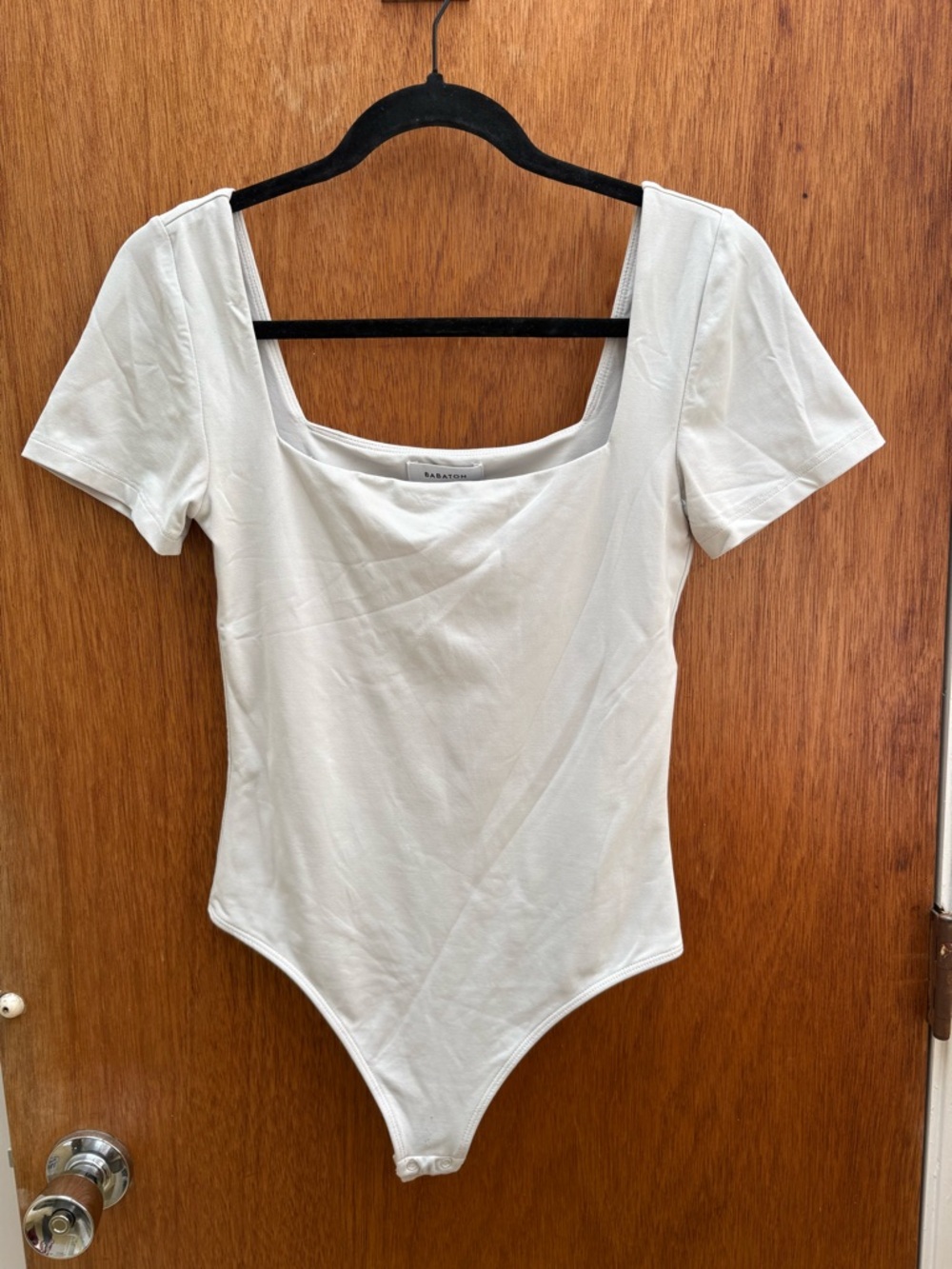Aritzia White Square Neck Short Sleeve Bodysuit